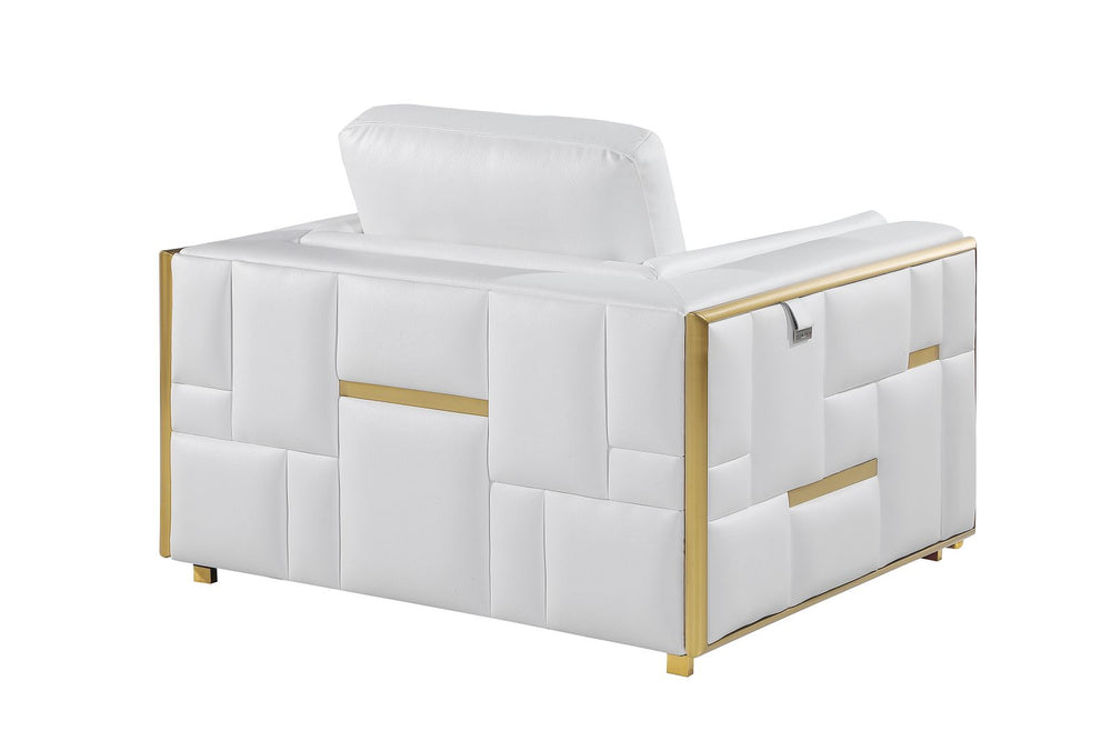 DivanItalia 1130 Chair in Top-Grain Italian Leather - White