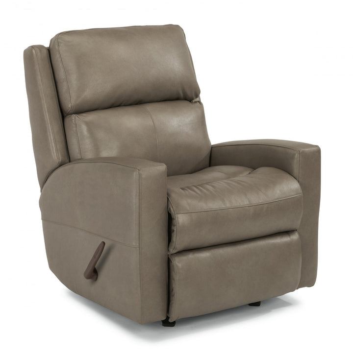 Catalina Leather Swivel Gliding Recliner Gray