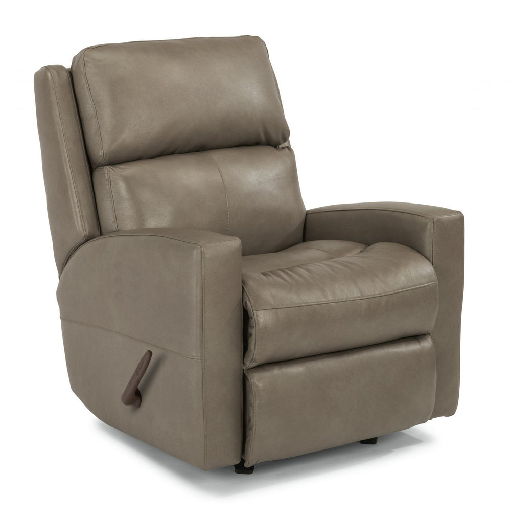 Catalina Leather Swivel Gliding Recliner Gray