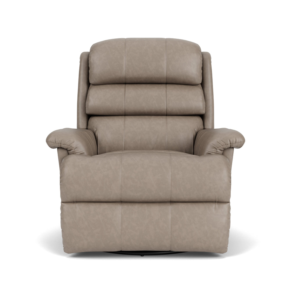Yukon Leather Swivel Gliding Recliner Beige