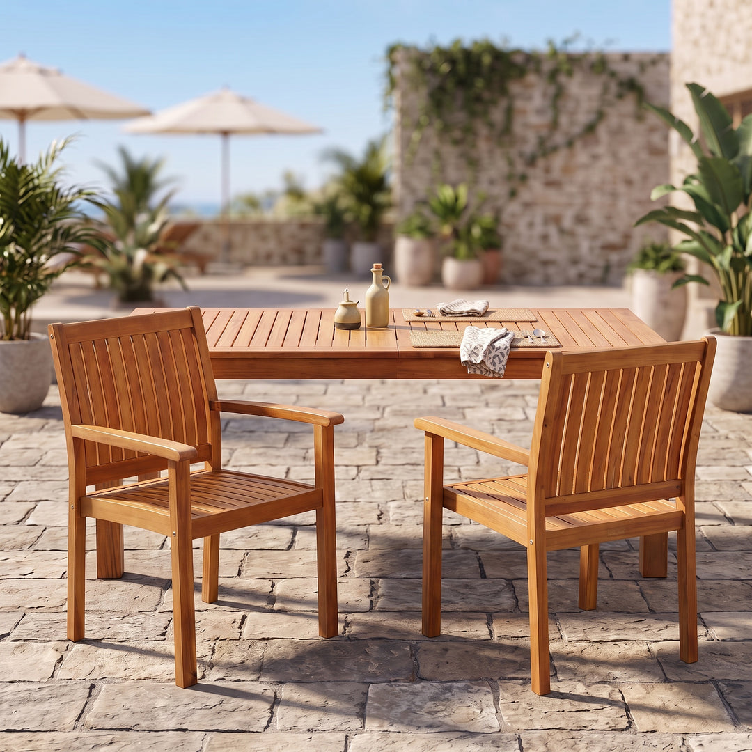 Wilson Acacia Outdoor Dining Chair – Teak (Set of 2)