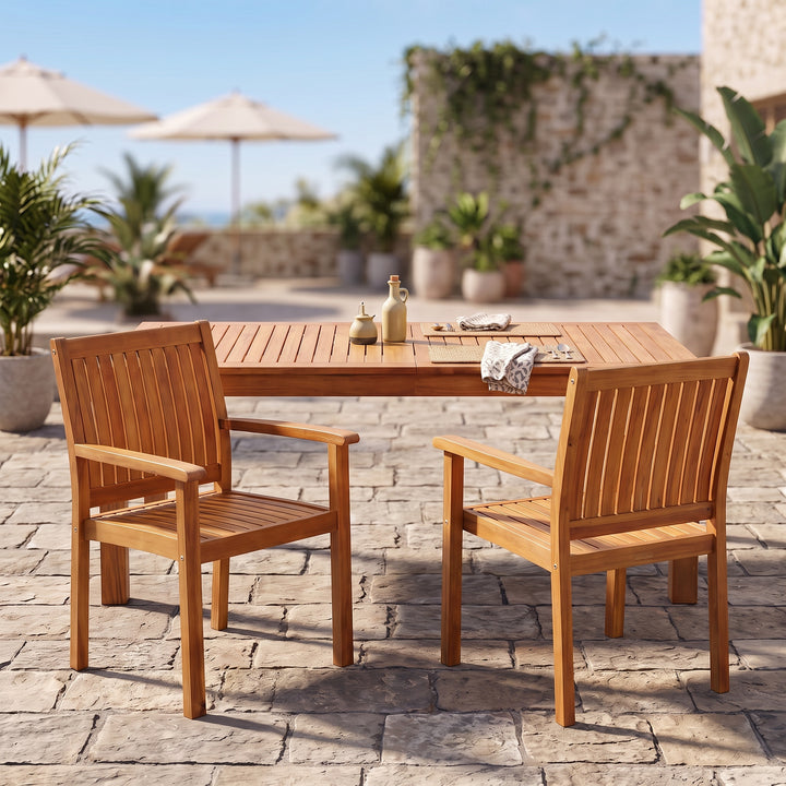 Wilson Acacia Outdoor Dining Chair – Teak (Set of 2)