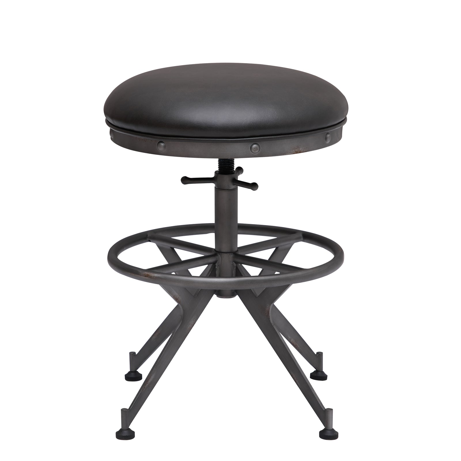 Modus Furniture Ea1217 Medici Desk Stool In Charcoal Brown