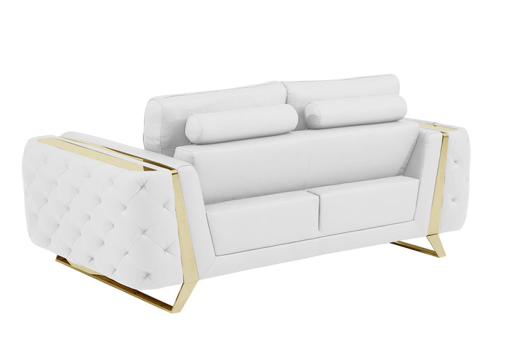 DivanItalia 1050 Loveseat in Top-Grain Italian Leather - White