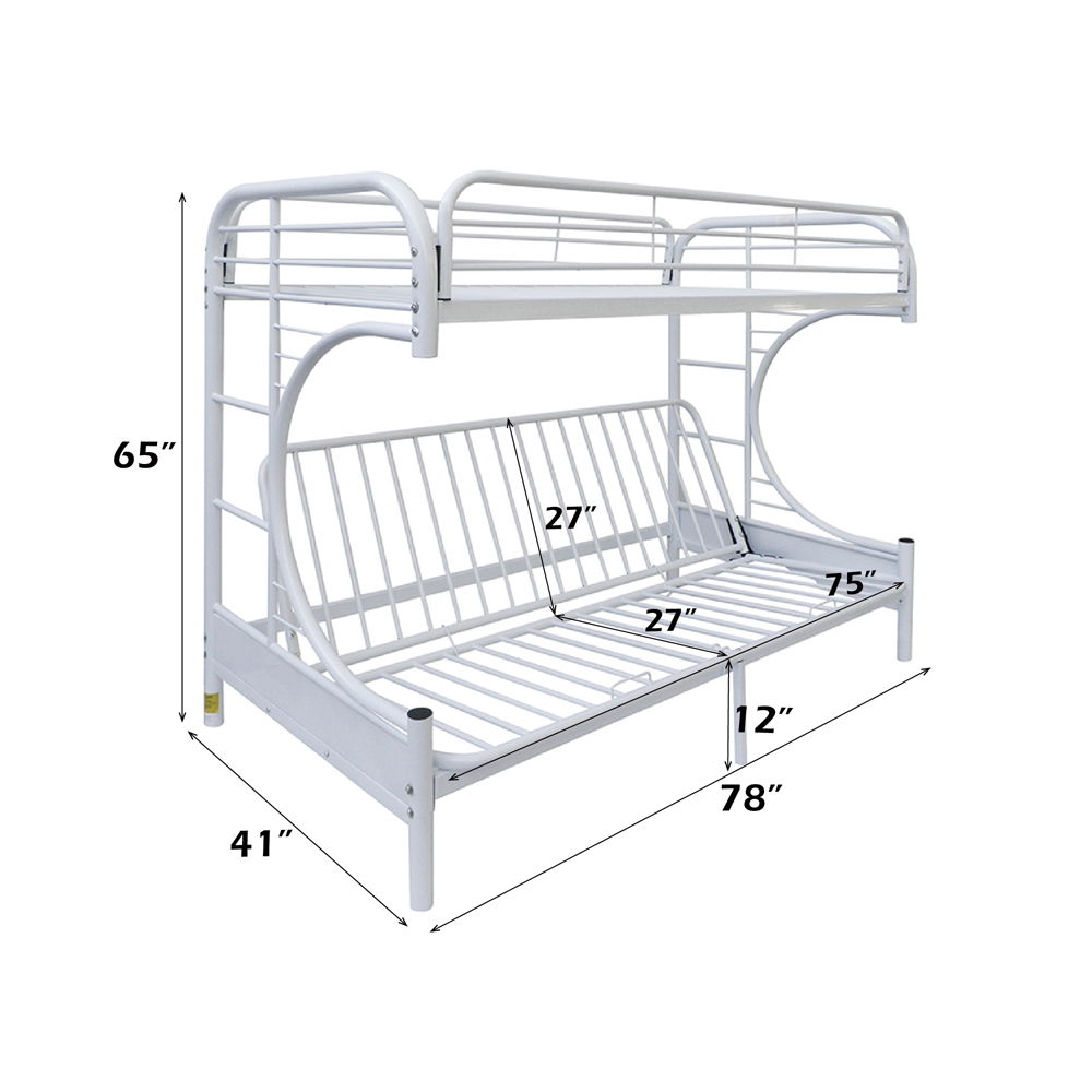 Eclipse - Twin Over Full Futon Bunk Bed - White