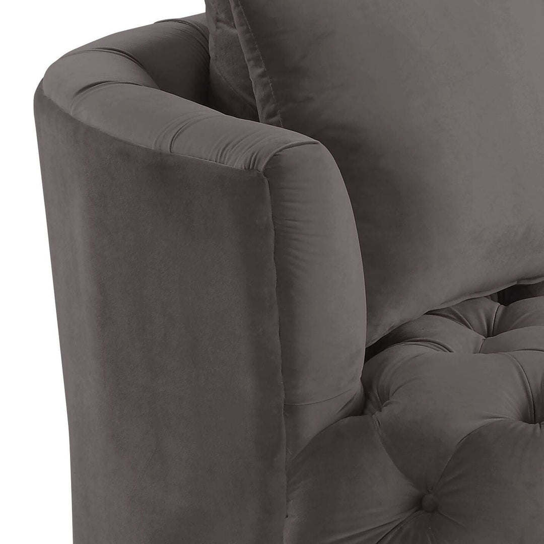 Zunyas - Velvet Accent Chair With Swivel - Gray
