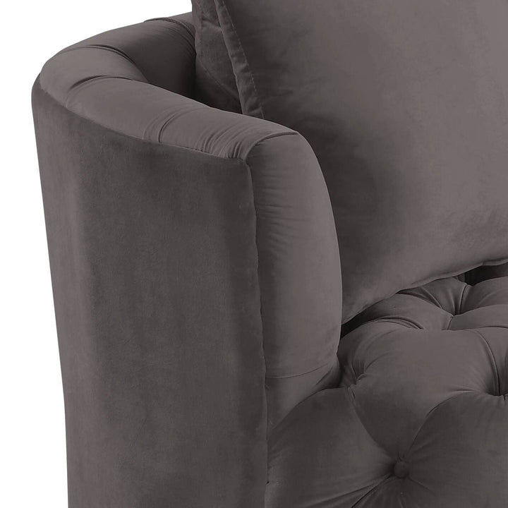 Zunyas - Velvet Accent Chair With Swivel - Gray