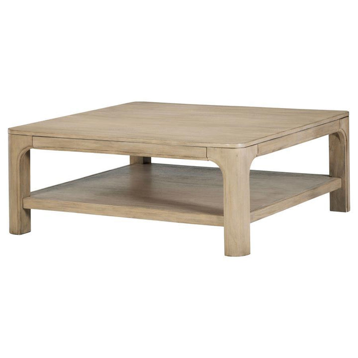 Solano - Square Wood Cocktail Coffee Table - Weathered Mango