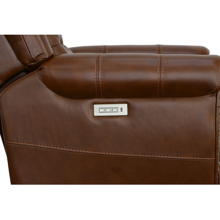 Oscar Leather Power Recliner with Power Headrest in Grizzly