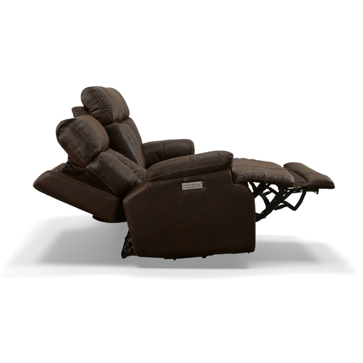 Clive Fabric Power Reclining Loveseat with Power Headrests &amp; Lumbar in Clove