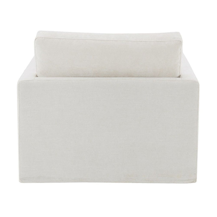 Frederick - Swivel Chair With Pillow - Ivory Fabric