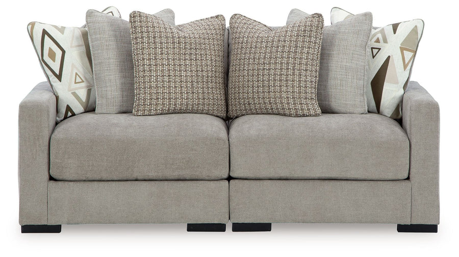 Aslan Court - 2-Piece Loveseat Sectional - Pebble by Ashley Furniture product image