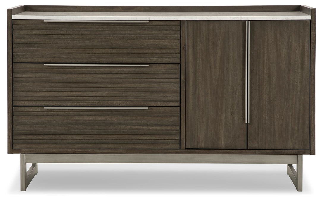 Arkenton - Dresser - Grayish Brown / White