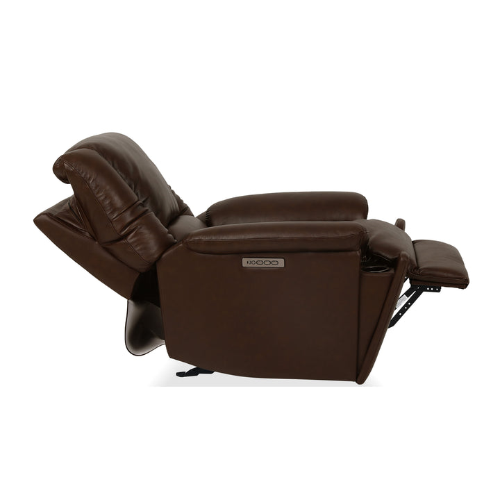 Plush Power Gliding Recliner With Power Headrest &amp; Lumbar Tavern Brown