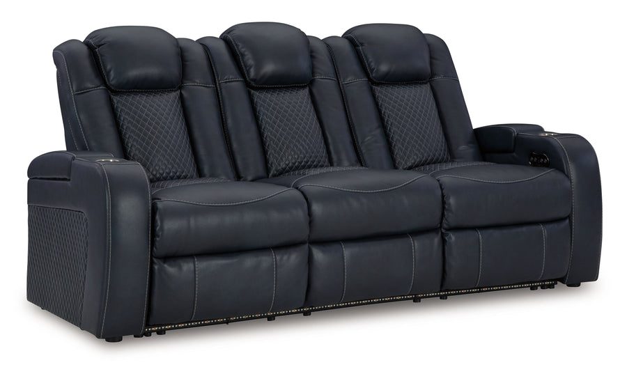 Fyne-Dyme - Power Reclining Sofa With Adj Headrest - Sapphire