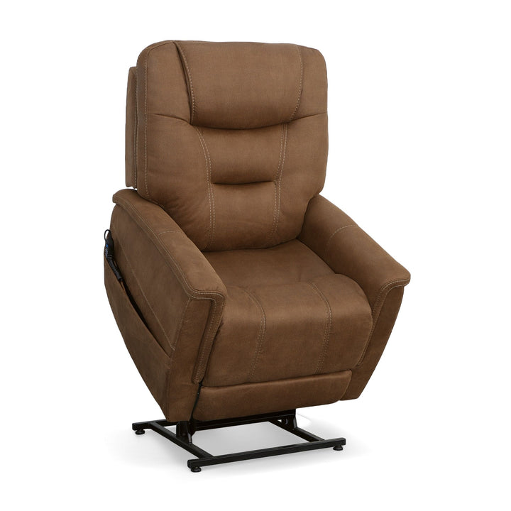 Shaw Fabric Power Lift Recliner with Power Headrest &amp; Lumbar in Russet