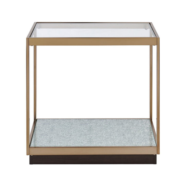Kaia - End Table - Glass & Gold