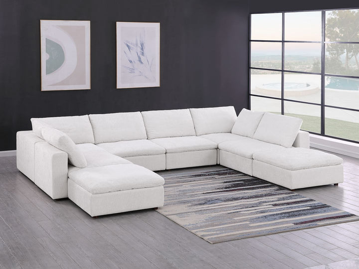 DivanItalia 1100 Top-Grain Italian Leather 8-Piece Sectional with Chaise - Light Gray