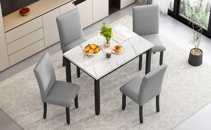 5-piece-modern-marble-dining-table-set-with-upholstered-chairs-white-light-gray-black
