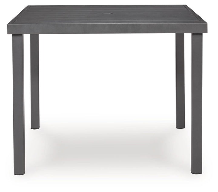 Rocky Creek - Square Dining Table With Umbrella Option - Gray