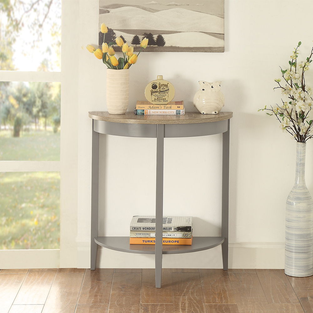 Justino - Console Table - Natural Oak & Gray