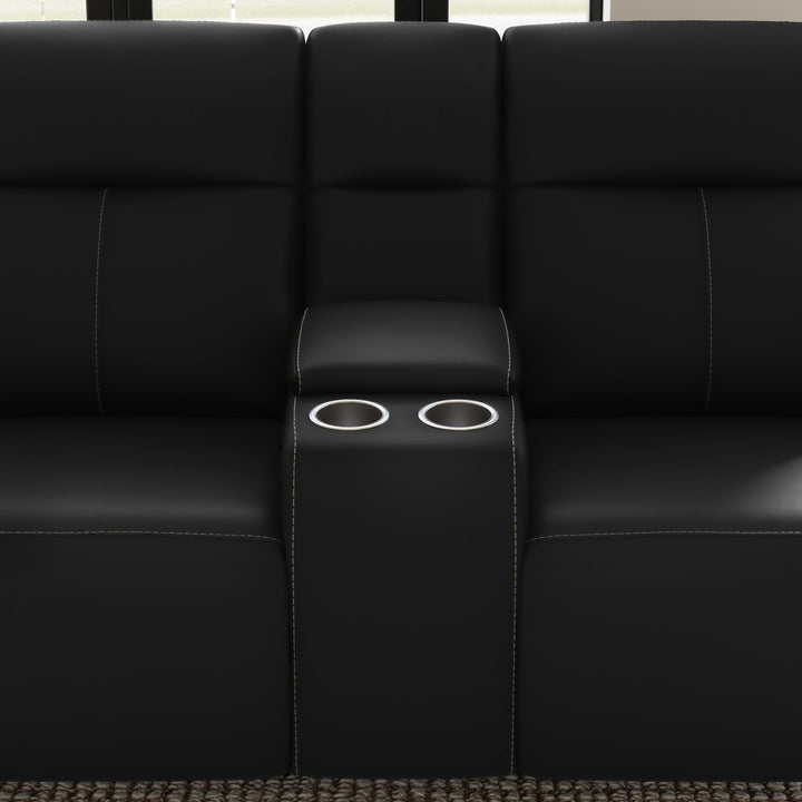 Walter Power Reclining Loveseat With Console &amp; Power Headrests Coal