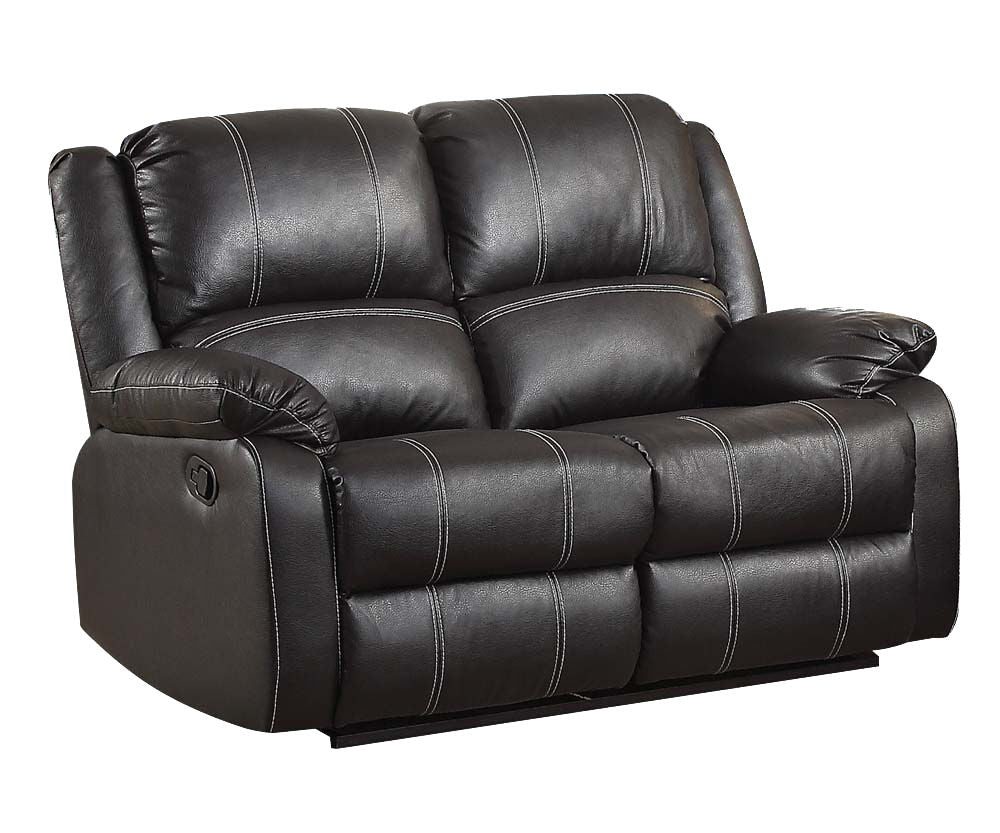 Zuriel - Synthetic Leather Recliner Loveseat - Black