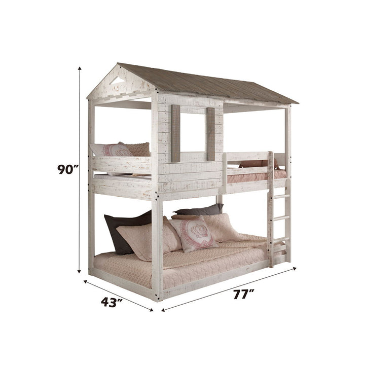 Darlene - Twin Over Twin Bunk Bed - Rustic White