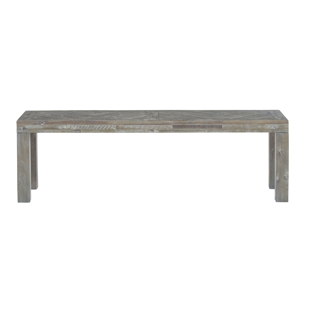 Modus Furniture 5Qs371 Herringbone Solid Wood Dining Bench In Rustic Latte