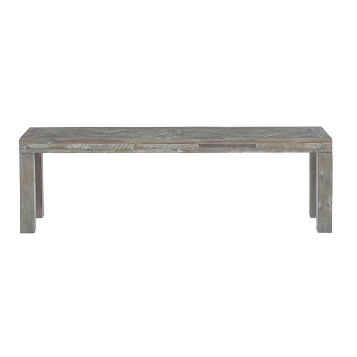 Modus Furniture 5Qs371 Herringbone Solid Wood Dining Bench In Rustic Latte