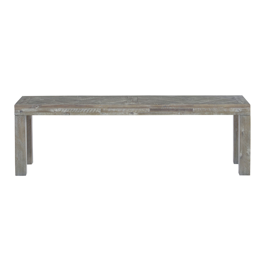 Modus Furniture 5Qs371 Herringbone Solid Wood Dining Bench In Rustic Latte