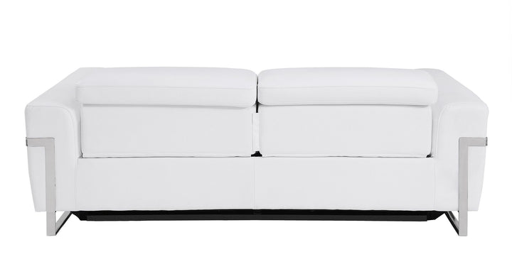 DivanItalia 990 Power Reclining Sofa with Power Headrest in Top-Grain Italian Leather - White