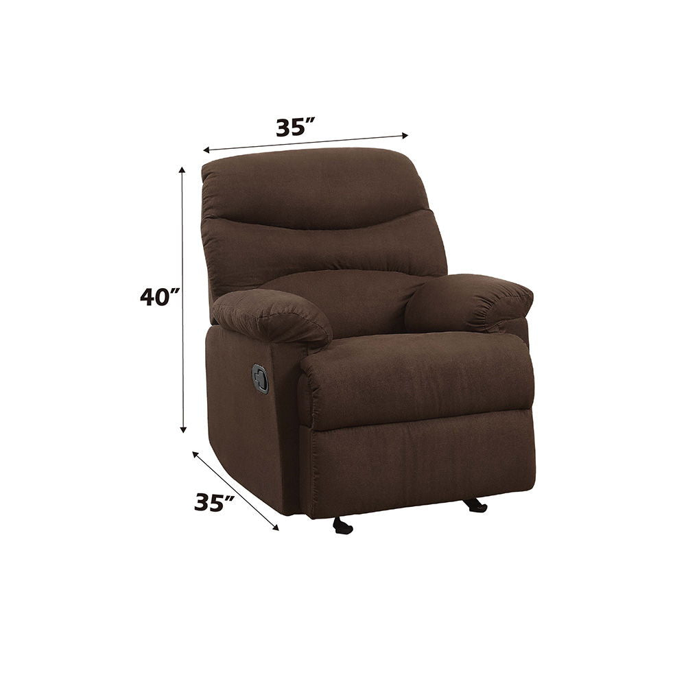 Arcadia - Motion Glider Recliner - Chocolate Microfiber