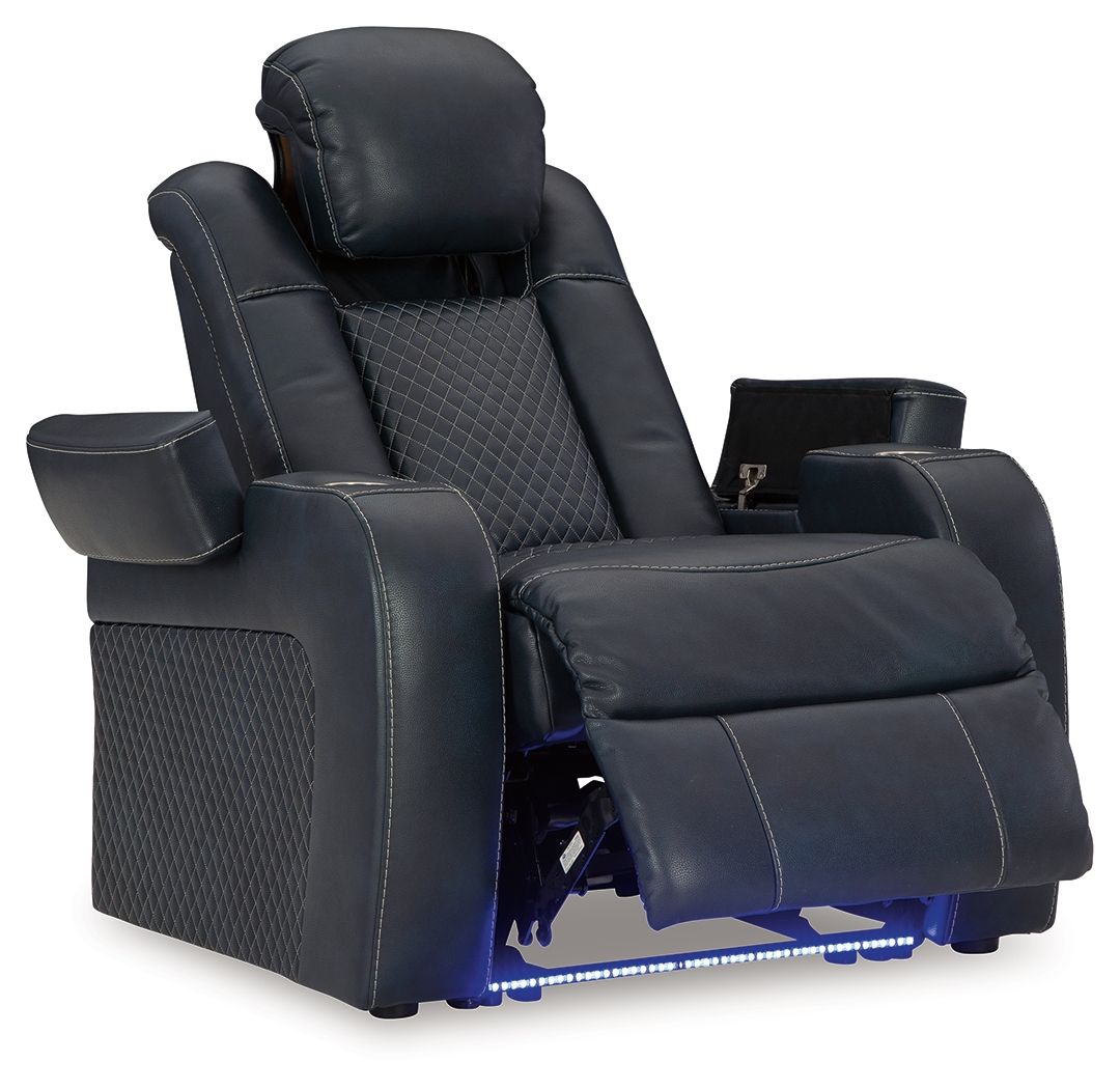 Fyne-Dyme - Power Recliner/Adj Headrest - Sapphire