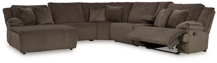 Top Tier - 6-Piece Reclining Sectional With Laf Press Back Chaise - Chocolate by Ashley Furniture product image