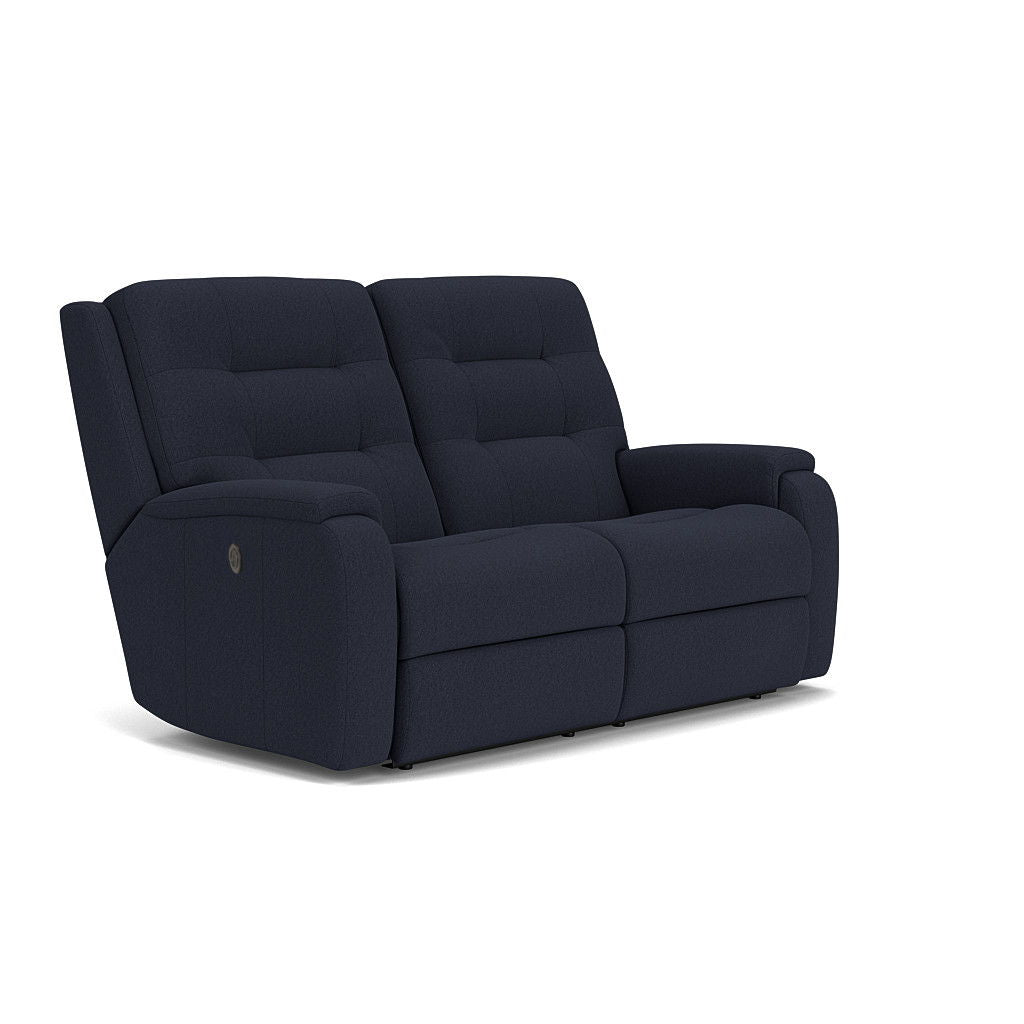 Flexsteel 3810-60M Arlo  Leather Power Reclining Loveseat  Blue