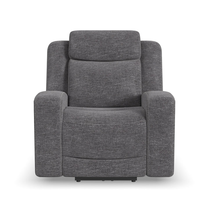Ridge Fabric Power Recliner with Power Headrest in Granite