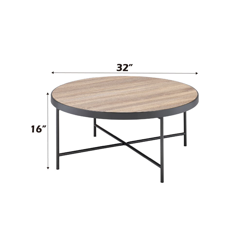 Bage - Coffee Table - Weathered Gray Oak & Metal
