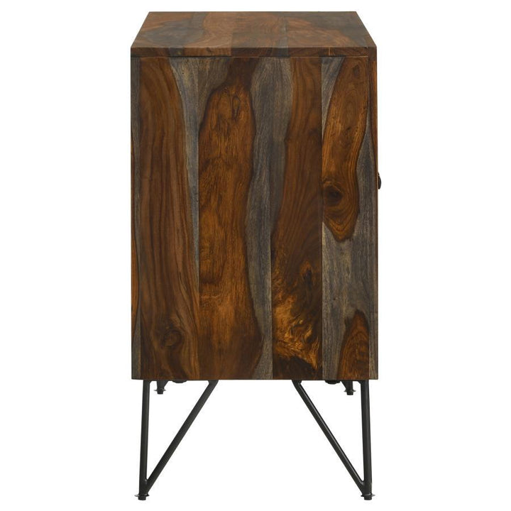 Macon - 2 Door Sheesham Wood Storage Accent Cabinet - Gray
