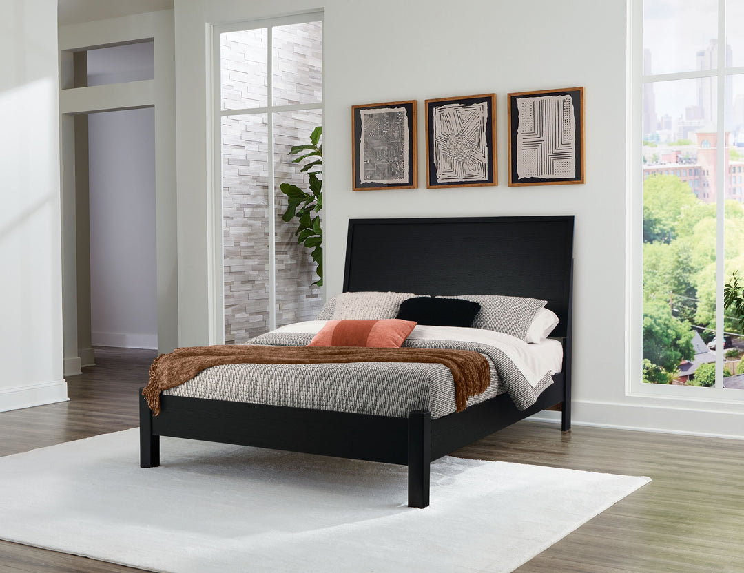 Danziar - Queen Panel Bed With Low Footboard - Black by Ashley Furniture product image