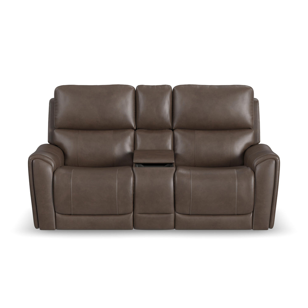 Carter Fabric Power Reclining Loveseat with Console & Power Headrests & Lumbar in Cappuccino