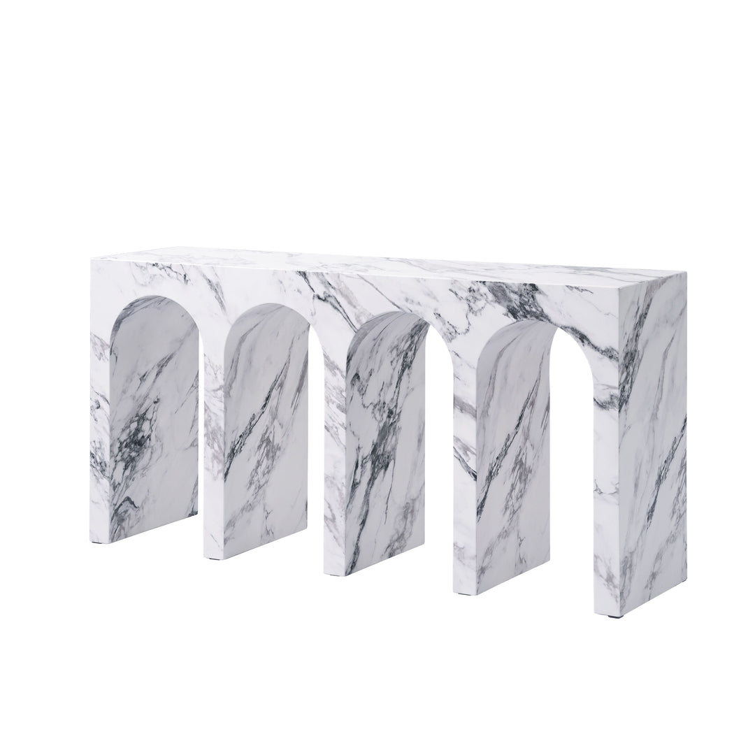 Fritzy - Engineered Stone Console Table - Marble