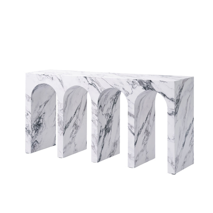 Fritzy - Engineered Stone Console Table - Marble