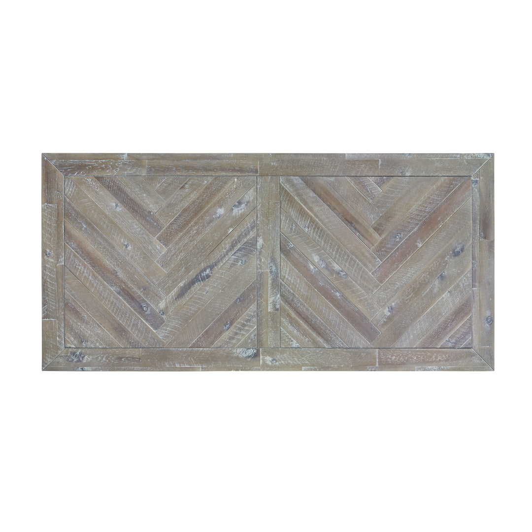 Modus Furniture 5Qs321 Herringbone Solid Wood Two Drawer Coffee Table In Rustic Latte