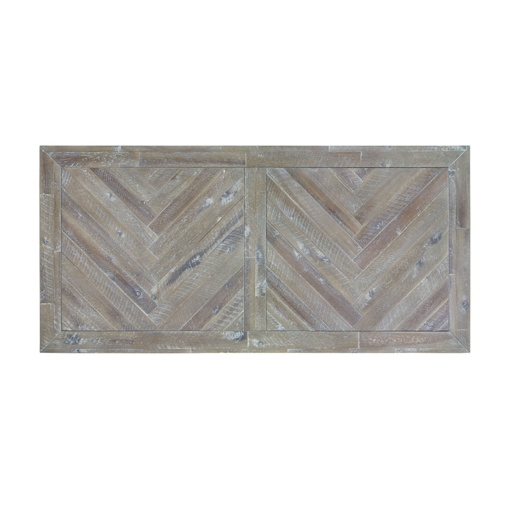 Modus Furniture 5Qs321 Herringbone Solid Wood Two Drawer Coffee Table In Rustic Latte