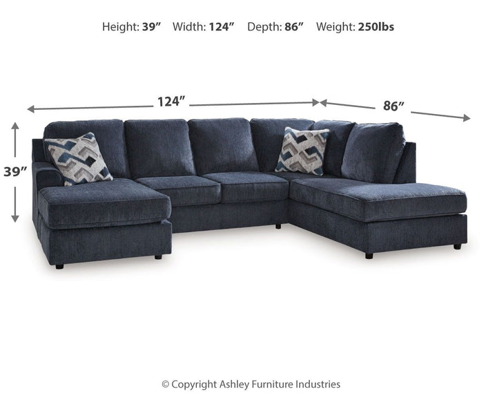 Albar Place - 2-Piece Sectional With Laf Sofa Chaise - Cobalt by Ashley Furniture product image