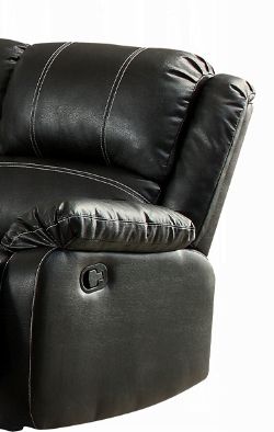 Zuriel - Synthetic Leather Recliner Sofa - Black