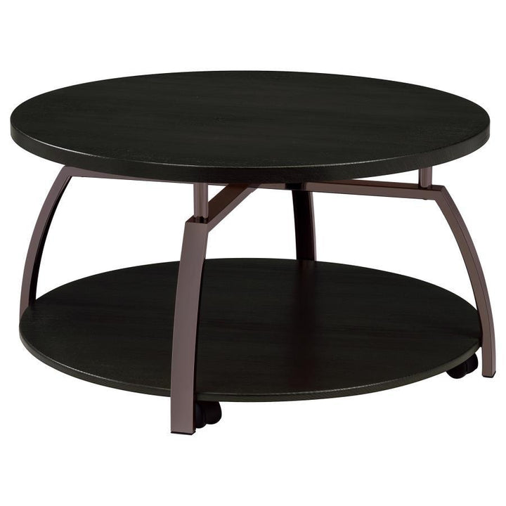 Dacre - 3 Piece Round Coffee And End Table Set - Dark Charcoal Table Set modern furniture Contempo Furniture