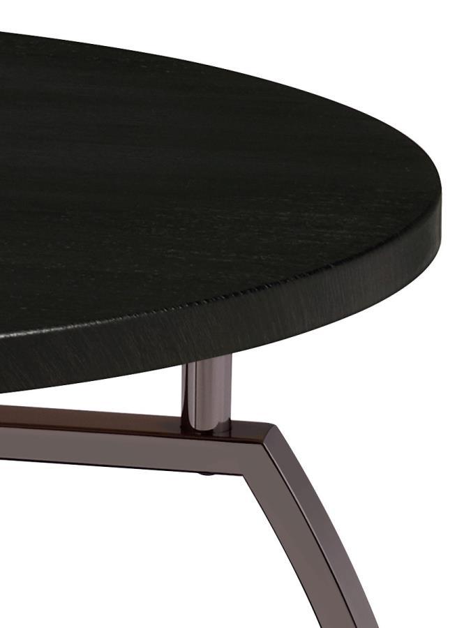 Dacre - Round Engineered Wood Top Coffee Table - Dark Gray Coffee Table modern furniture Contempo Furniture