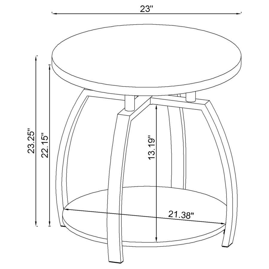 Dacre - Round Engineered Wood Top Side End Table - Dark Gray End Table modern furniture Contempo Furniture